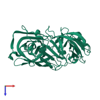 PDB entry 5p5l coloured by chain, top view.