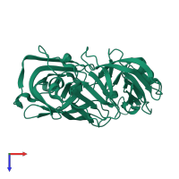 PDB entry 5p5m coloured by chain, top view.