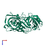 PDB entry 5p5q coloured by chain, top view.