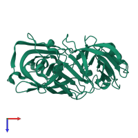 PDB entry 5p5y coloured by chain, top view.