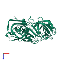 PDB entry 5p60 coloured by chain, top view.