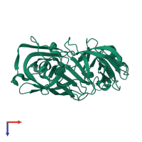 PDB entry 5p6d coloured by chain, top view.
