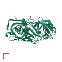 PDB entry 5p6i coloured by chain, top view.