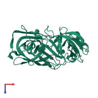 PDB entry 5p6m coloured by chain, top view.