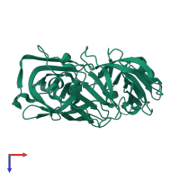 PDB entry 5p6x coloured by chain, top view.