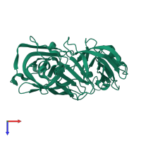 PDB entry 5p72 coloured by chain, top view.