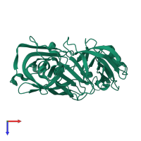 PDB entry 5p7h coloured by chain, top view.