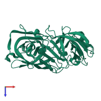 PDB entry 5p7z coloured by chain, top view.