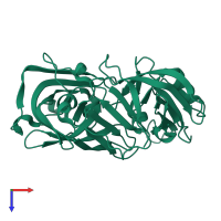 PDB entry 5p80 coloured by chain, top view.