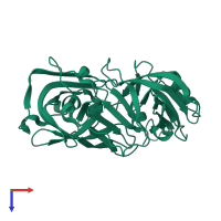 PDB entry 5p81 coloured by chain, top view.