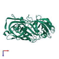 PDB entry 5p8f coloured by chain, top view.