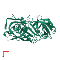 PDB entry 5p8k coloured by chain, top view.