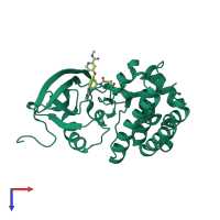 PDB entry 5p9k coloured by chain, top view.