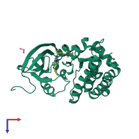 PDB entry 5p9m coloured by chain, top view.