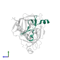 Factor VII light chain in PDB entry 5pag, assembly 1, side view.