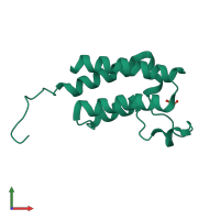 PDB entry 5pbg coloured by chain, front view.