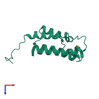 PDB entry 5pbg coloured by chain, top view.