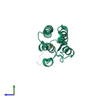 PDB entry 5pbw coloured by chain, side view.