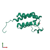 PDB entry 5pc8 coloured by chain, front view.