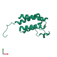 PDB entry 5pd2 coloured by chain, front view.