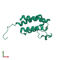 PDB entry 5pd6 coloured by chain, front view.