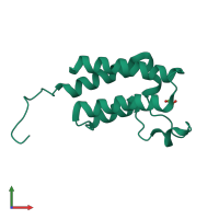 PDB entry 5pdg coloured by chain, front view.
