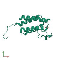 PDB entry 5pdm coloured by chain, front view.