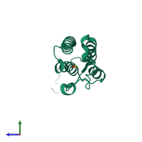 PDB entry 5per coloured by chain, side view.