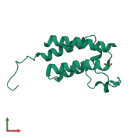 PDB entry 5pfq coloured by chain, front view.