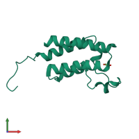 PDB entry 5pg4 coloured by chain, front view.