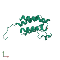 PDB entry 5pgn coloured by chain, front view.