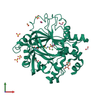 PDB entry 5ph7 coloured by chain, front view.