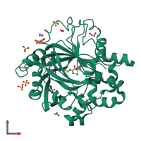 PDB entry 5phc coloured by chain, front view.