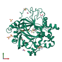 PDB entry 5phh coloured by chain, front view.