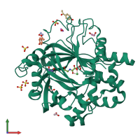 PDB entry 5phn coloured by chain, front view.