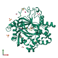 PDB entry 5pih coloured by chain, front view.