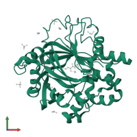 Lysine-specific demethylase 4D in PDB entry 5pik, assembly 1, front view.