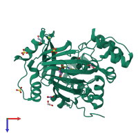 PDB entry 5pjo coloured by chain, top view.
