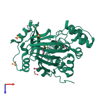 PDB entry 5pjy coloured by chain, top view.