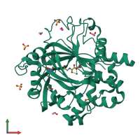 PDB entry 5pm0 coloured by chain, front view.