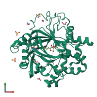 PDB entry 5pns coloured by chain, front view.