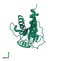 Low molecular weight phosphotyrosine protein phosphatase in PDB entry 5pnt, assembly 1, side view.