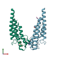 PDB entry 5po5 coloured by chain, front view.