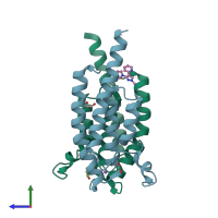 PDB entry 5po5 coloured by chain, side view.