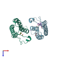 PDB entry 5po5 coloured by chain, top view.