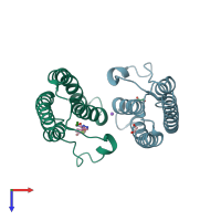 PDB entry 5po6 coloured by chain, top view.