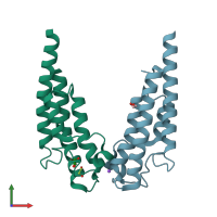 PDB entry 5pp5 coloured by chain, front view.