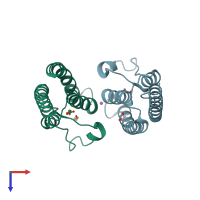 PDB entry 5ppn coloured by chain, top view.