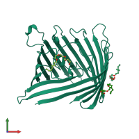 PDB entry 5prn coloured by chain, front view.