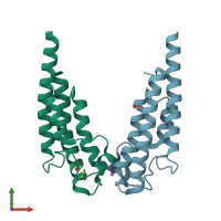 PDB entry 5prq coloured by chain, front view.